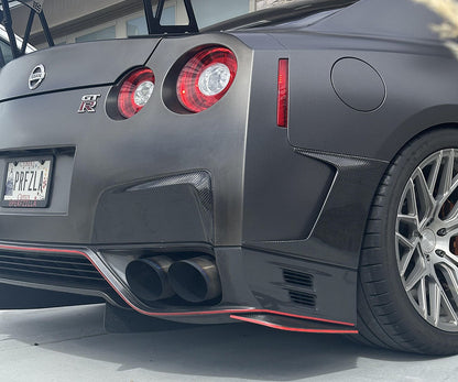 Warden Auto Carbon Fiber Rear Bumper Exhaust Covers for Nissan GT-R R35 2009-2016